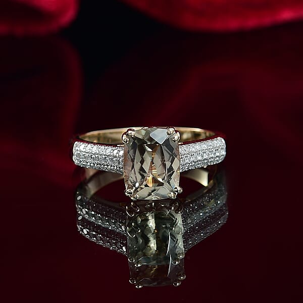 Certified & Appraised Luxoro AAA Turkizite And G-H I2 Diamond 2.75 Ctw Ring In 14K Yellow Gold