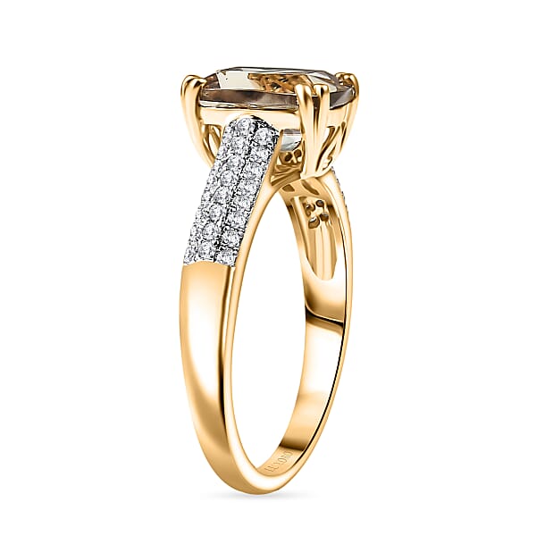 Certified & Appraised Luxoro AAA Turkizite And G-H I2 Diamond 2.75 Ctw Ring In 14K Yellow Gold
