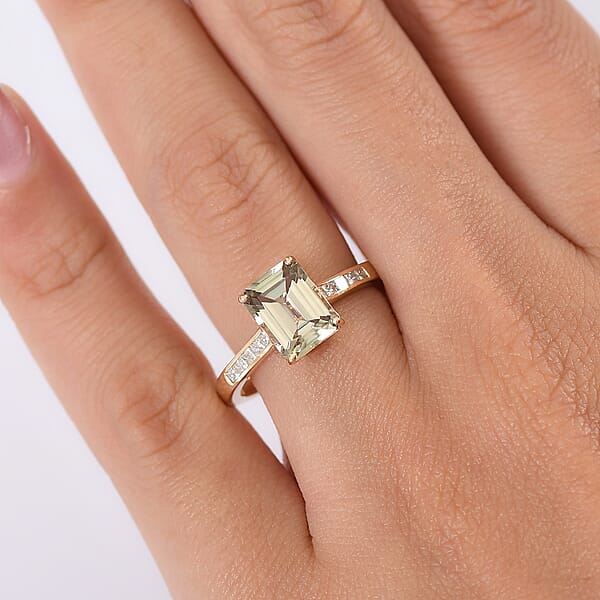 Certified & Appraised Luxoro AAA Turkizite And G-H I2 Diamond 2.86 Ctw Ring In 14K Yellow Gold
