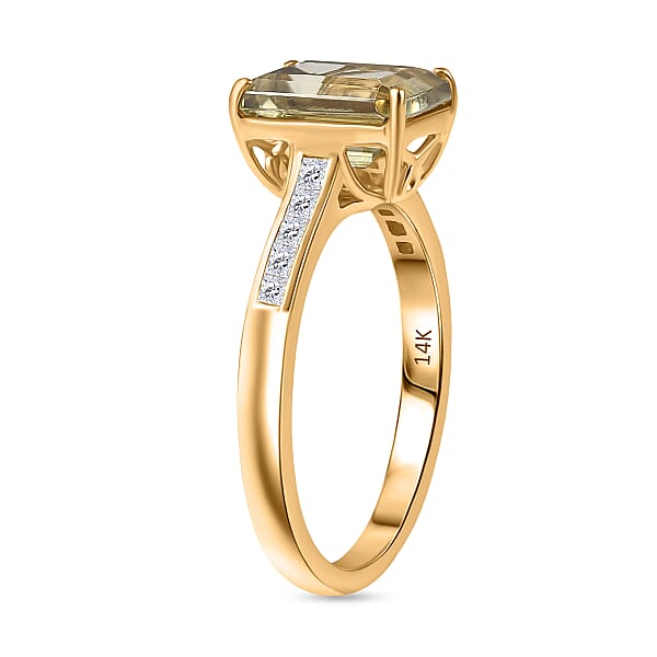 Certified & Appraised Luxoro AAA Turkizite And G-H I2 Diamond 2.86 Ctw Ring In 14K Yellow Gold