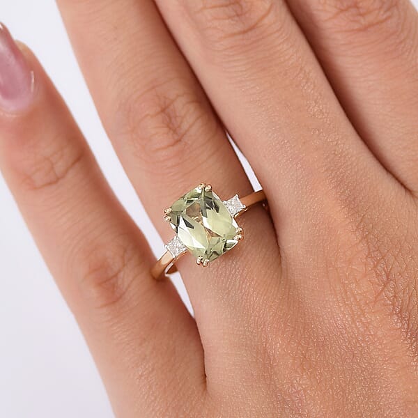 Certified & Appraised Luxoro AAA Turkizite And G-H I2 Diamond 3.59 Ctw Ring In 14K Yellow Gold