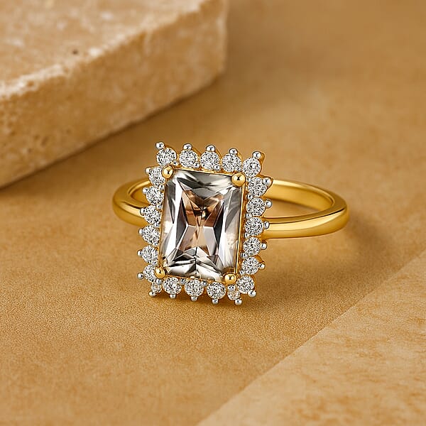 Certified & Appraised Luxoro AAA Turkizite And G-H I2 Diamond 3.06 Ctw Halo Ring In 14K Yellow Gold 4.66 Grams (Del. In 10-15 Days)