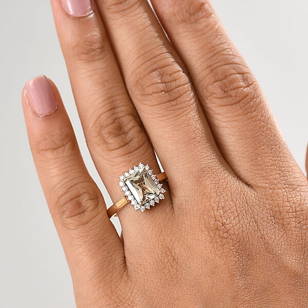 Certified & Appraised Luxoro AAA Turkizite And G-H I2 Diamond 3.06 Ctw Halo Ring In 14K Yellow Gold 4.66 Grams (Del. In 10-15 Days)