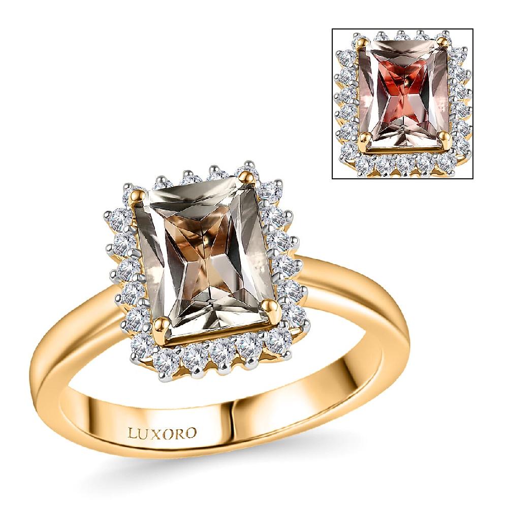 Certified & Appraised Luxoro AAA Turkizite and G-H I2 Diamond 3.06 ctw Halo Ring in 14K Yellow Gold 4.66 Grams (Del. in 10-15 Days)
