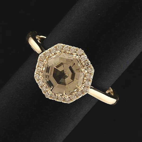 Certified & Appraised Luxoro AAA Turkizite And G-H I2 Diamond 2.60 Ctw Ring In 10K Yellow Gold