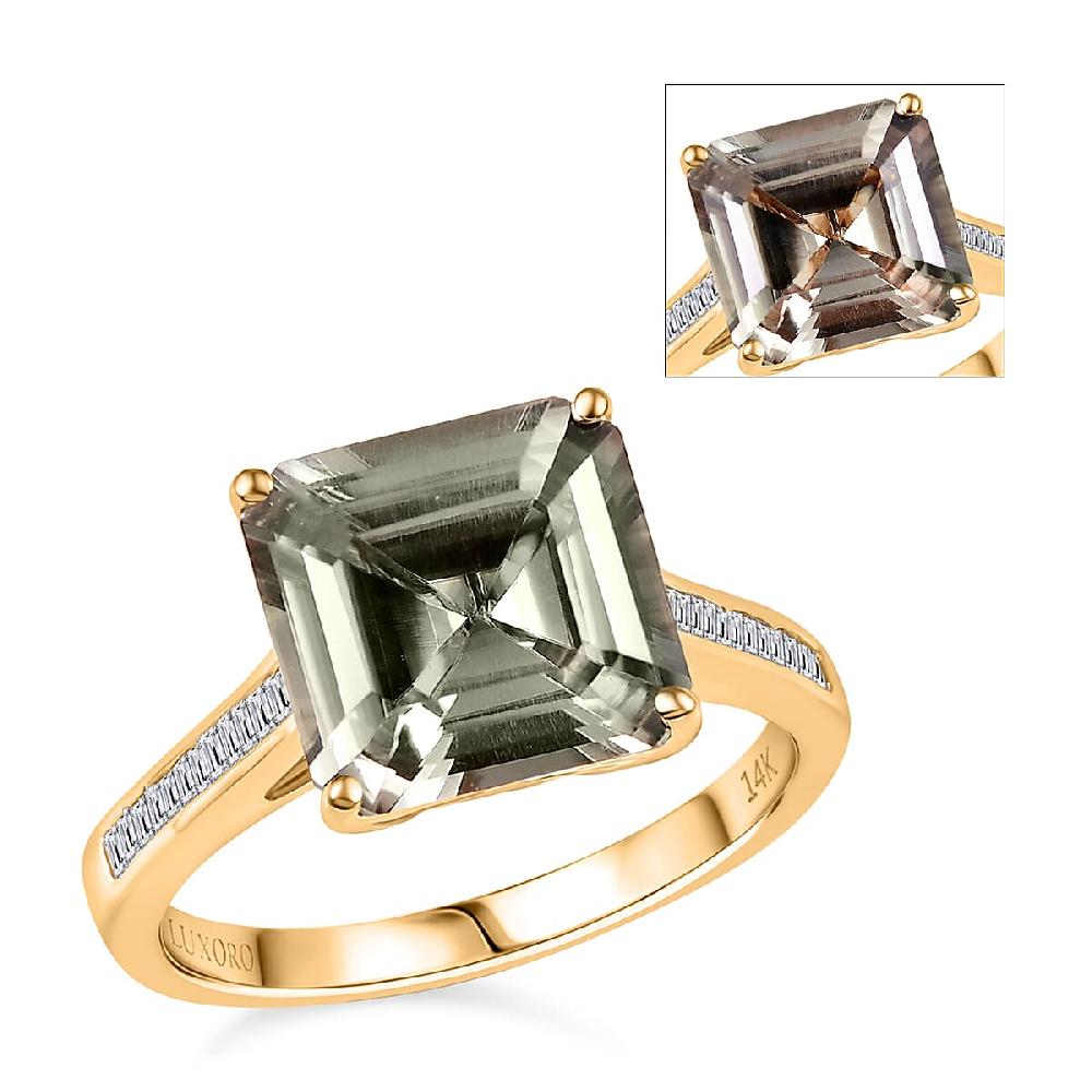 Certified & Appraised Luxoro AAA Turkizite and G-H I2 Diamond Ring in 14K Yellow Gold 5.25 ctw (Del. in 10-15 Days)