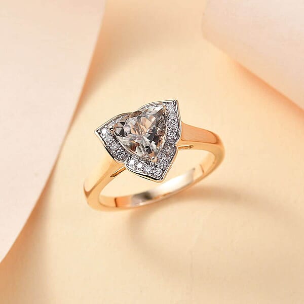 Certified & Appraised Luxoro AAA Turkizite And G-H I2 Diamond 2.38 Ctw Ring In 10K Yellow Gold 4.27 Grams