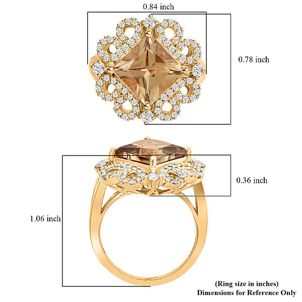 Certified & Appraised Luxoro AAA Turkizite And I2 Diamond 4.75 Ctw Ring In 14K Yellow Gold 6.35 Grams