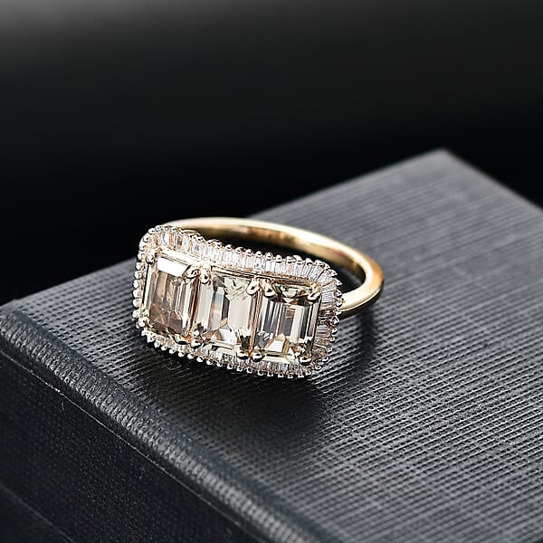 Certified & Appraised Luxoro AAA Turkizite And I2 Diamond 3.85 Ctw Ring In 14K Yellow Gold (Del. In 12-15 Business Days)