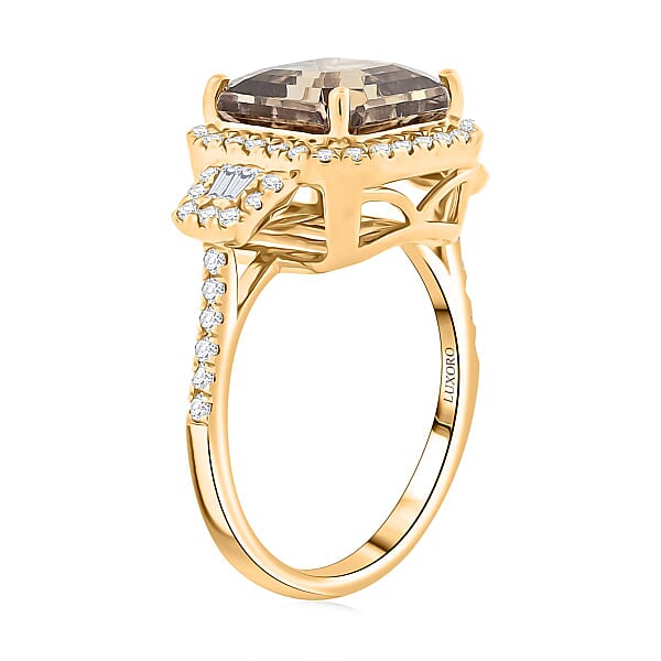 Certified & Appraised Luxoro AAA Turkizite Diamond G-H I2 5.00 Ctw Ring In 14K Yellow Gold