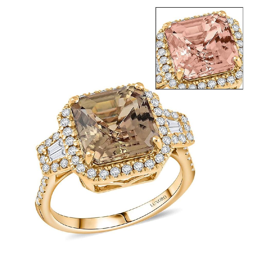 Certified & Appraised Luxoro AAA Turkizite Diamond G-H I2 5.00 ctw Ring in 14K Yellow Gold