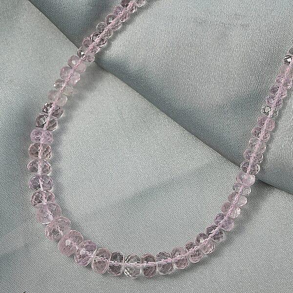 Certified & Appraised Luxoro Palmeiras Pink Morganite Beaded Graduated 110 Ctw Necklace 18-20 Inches In 14K Rose Gold