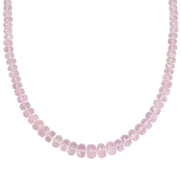Certified & Appraised Luxoro Palmeiras Pink Morganite Beaded Graduated 110 Ctw Necklace 18-20 Inches In 14K Rose Gold