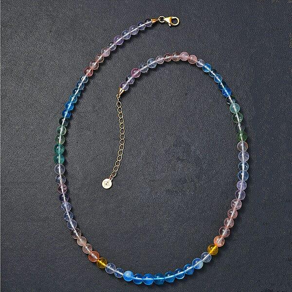 Certified & Appraised Luxoro Premium Multi Beryl 90.00 Ctw Beaded Graduated Necklace In 14K Yellow Gold 18-20 Inches