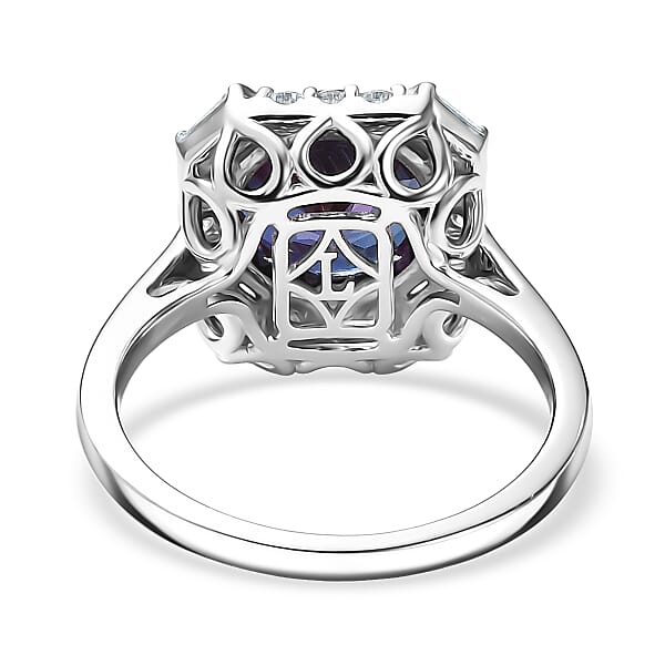 Certified & Appraised Luxuriant AAA Lab Grown Alexandrite And Diamond G-H SI 5.57 Ctw Ring In 10K White Gold