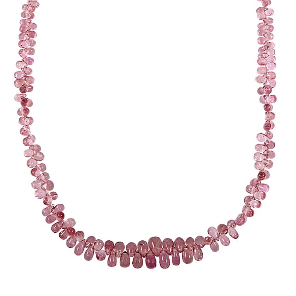 Certified & Appraised Rhapsody 950 Platinum AAA Morro Redondo Pink Tourmaline Beaded Graduation Necklace 18 Inches 40.00 Ctw