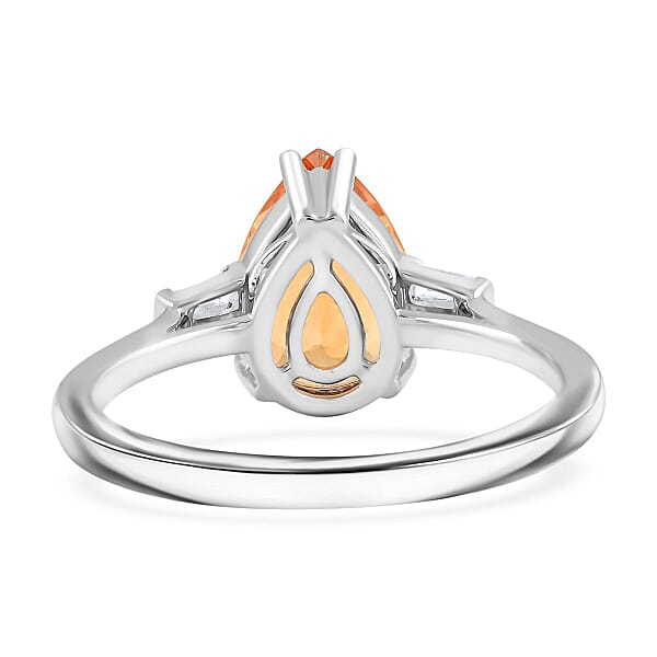 Certified & Appraised Rhapsody 950 Platinum AAAA Imperial Topaz Diamond (E-F VS) (0.16 Cts) Ring (5.84 G) 3.50 Ctw