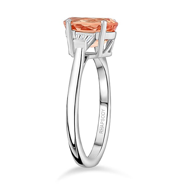 Certified & Appraised Rhapsody 950 Platinum AAAA Imperial Topaz Diamond (E-F VS) Ring (5.21 G) 3.30 Ctw