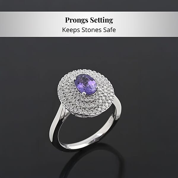 Certified & Appraised Rhapsody 950 Platinum AAAA Madagascar Purple Sapphire And E-F VS Diamond Cocktail Ring 7.30 Grams 1.30 Ctw