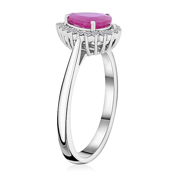 Certified & Appraised Rhapsody 950 Platinum AAAA Mozambique Ruby And E-F VS Diamond Ring 2.05 Ctw