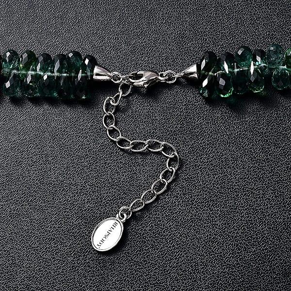 Certified & Appraised Rhapsody 950 Platinum AAAA Multi-Tourmaline Beaded Graduated Necklace 18 Inches With 2 Inch Extender 165.00 Ctw