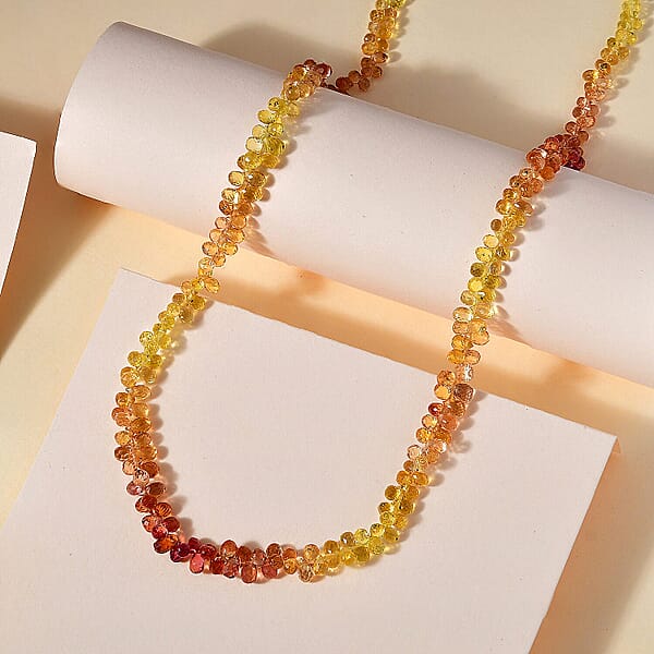Certified & Appraised Rhapsody 950 Platinum AAAA Multi Sapphire Beaded Graduated Necklace 18-20 Inches 55.00 Ctw