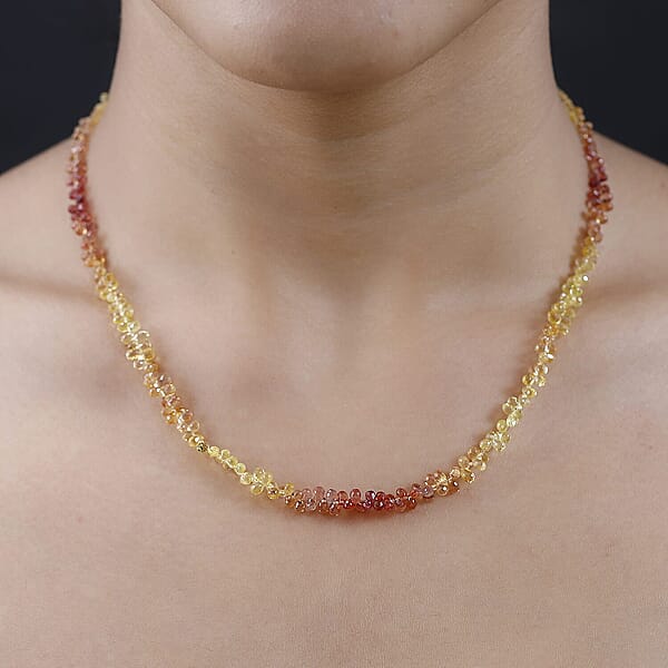 Certified & Appraised Rhapsody 950 Platinum AAAA Multi Sapphire Beaded Graduated Necklace 18-20 Inches 55.00 Ctw