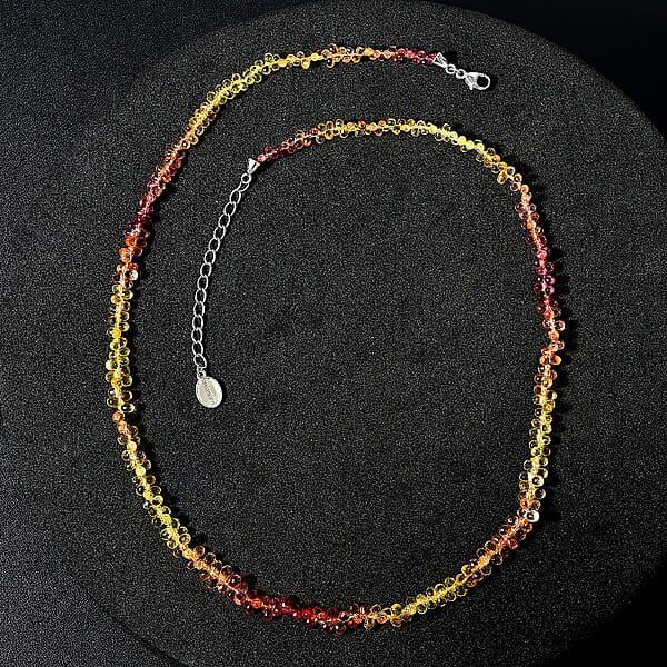 Certified & Appraised Rhapsody 950 Platinum AAAA Multi Sapphire Beaded Graduated Necklace 18-20 Inches 55.00 Ctw