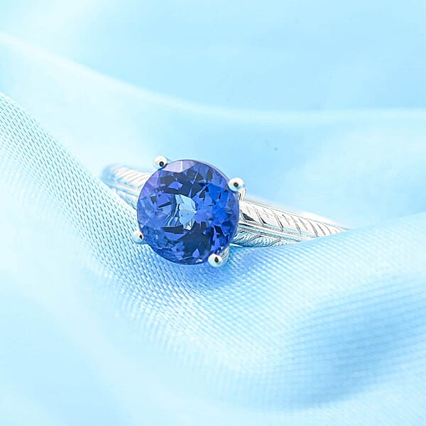 Certified & Appraised Rhapsody 950 Platinum AAAA Tanzanite Solitaire Ring 4.65 Grams 1.50 Ctw