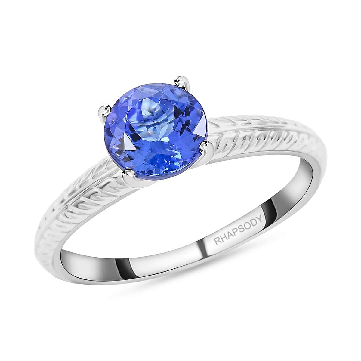 Certified & Appraised Rhapsody 950 Platinum AAAA Tanzanite Solitaire Ring 4.65 Grams 1.50 Ctw