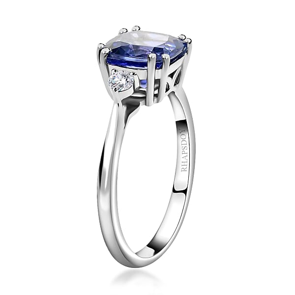 Certified & Appraised Rhapsody 950 Platinum AAAA Tanzanite And E-F VS Diamond Ring 4.15 Grams 2.60 Ctw