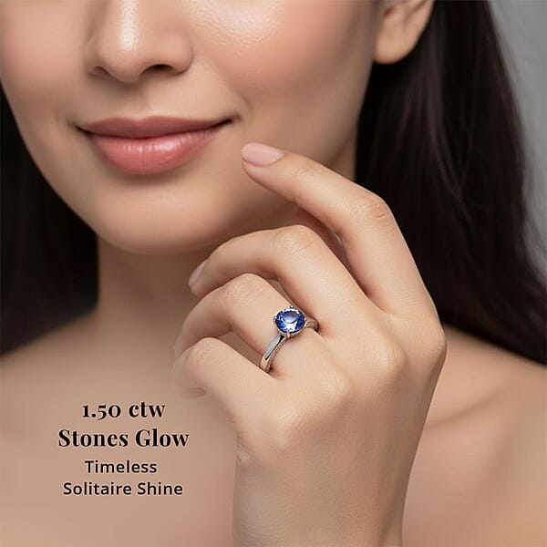 Certified & Appraised Rhapsody 950 Platinum AAAA Tanzanite And E-F VS Diamond Ring 5.70 Grams 2.50 Ctw