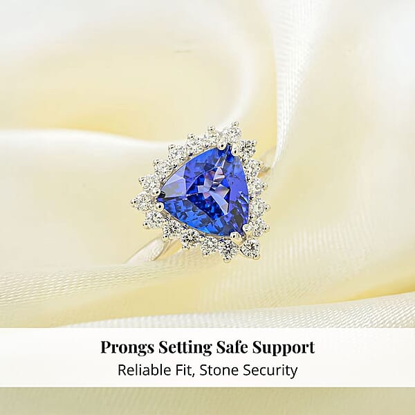 Certified & Appraised Rhapsody 950 Platinum AAAA Tanzanite And E-F VS Diamond Ring 6.24 Grams 2.10 Ctw (Del. In 10-15 Days)