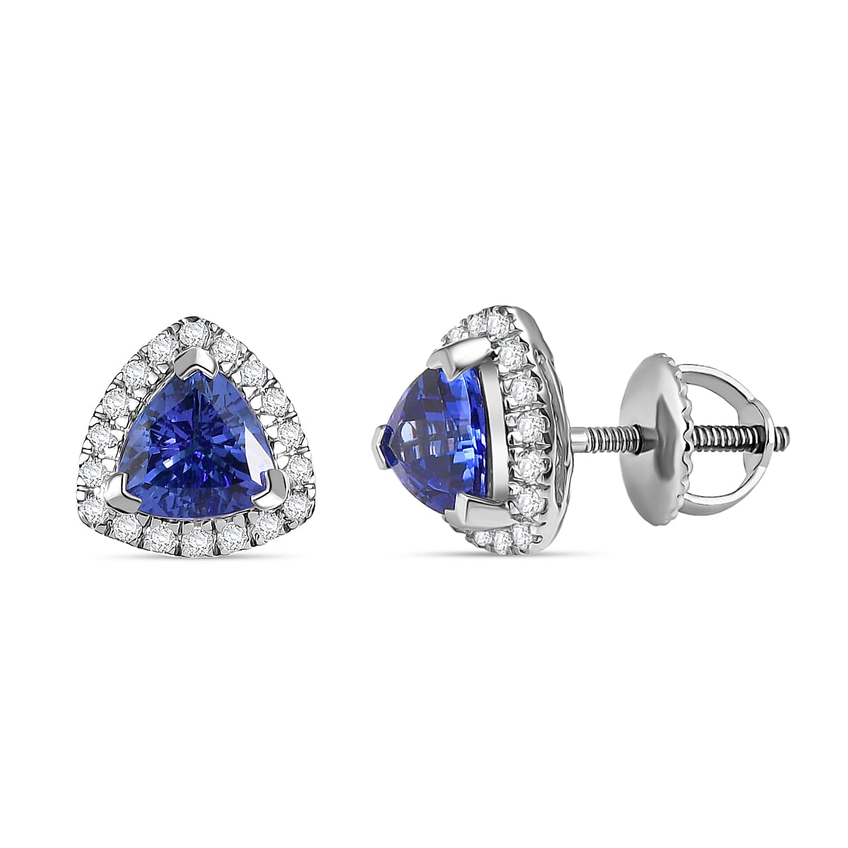 Certified & Appraised Rhapsody 950 Platinum AAAA Tanzanite Diamond (E-F VS) Earrings (Del. in 10-15 Days) 1.46 ctw