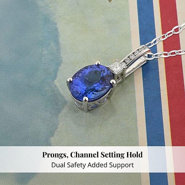 Certified & Appraised Rhapsody 950 Platinum AAAA Tanzanite And E-F VS Diamond Statement Pendant Without Chain 2.75 Ctw