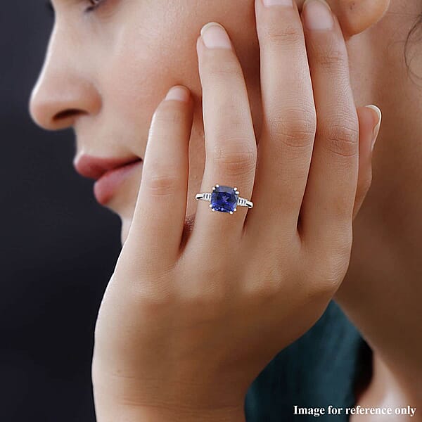 Certified & Appraised Rhapsody 950 Platinum AAAA Tanzanite And E-F VS Diamond Ring 5.40 Grams 3.75 Ctw