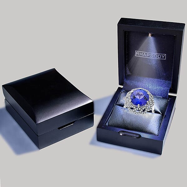Certified & Appraised Rhapsody 950 Platinum AAAA Tanzanite And E-F VS Diamond Ring 7.25 Grams 4.85 Ctw