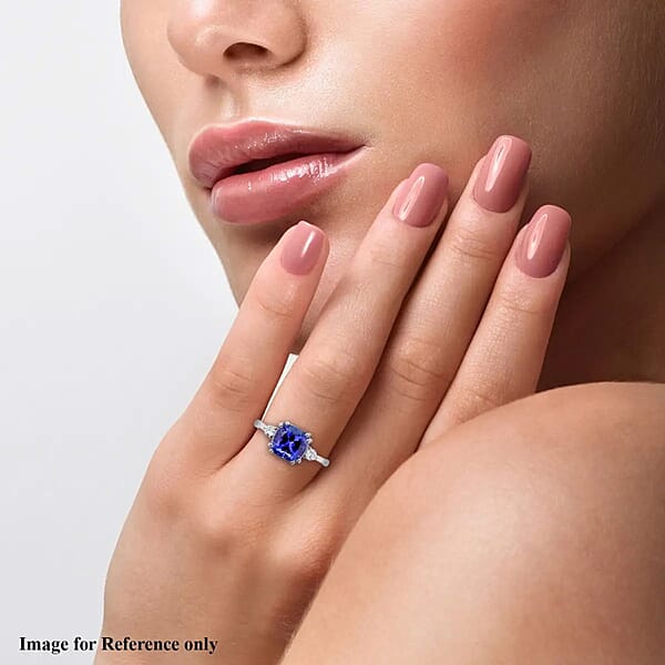 Certified & Appraised Rhapsody 950 Platinum AAAA Tanzanite And E-F VS Diamond Ring 4.15 Grams 2.80 Ctw