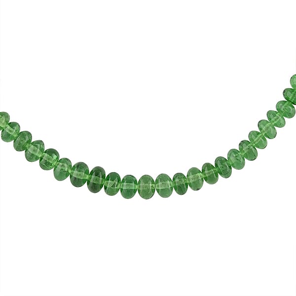 Certified & Appraised Rhapsody 950 Platinum AAAA Tsavorite Garnet Beaded Necklace 18 Inches 60.00 Ctw