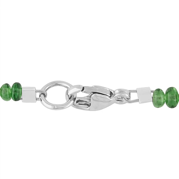 Certified & Appraised Rhapsody 950 Platinum AAAA Tsavorite Garnet Beaded Necklace 18 Inches 60.00 Ctw