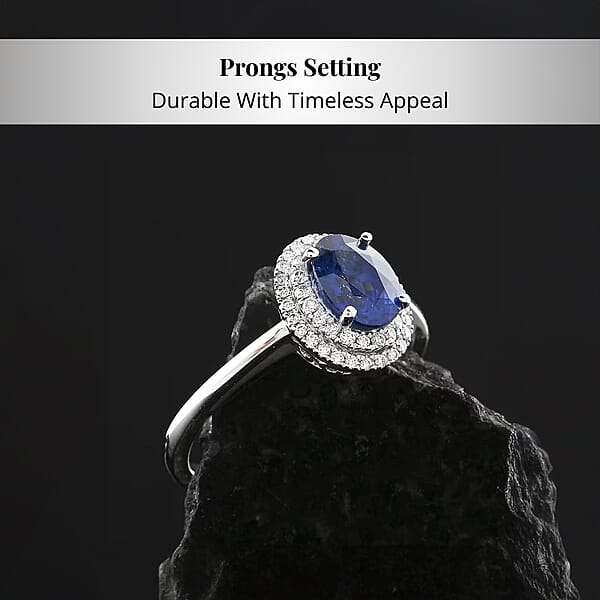 Certified & Appraised Rhapsody AAAA Ceylon Blue Sapphire And E-F VS Diamond 1.30 Ctw Ring In 950 Platinum 5.10 Grams