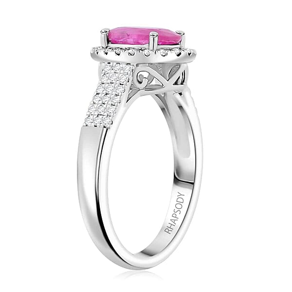 Certified & Appraised Rhapsody AAAA GORONGOSA Mozambique Ruby And E-F VS Diamond 2.15 Ctw Ring In 950 Platinum 7.26 Grams (Del. In 10-15 Days)