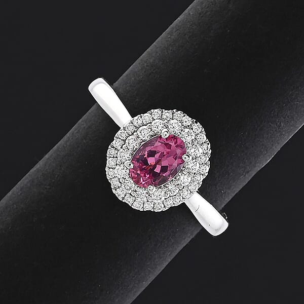 Certified & Appraised Rhapsody AAAA Mahenge Pink Spinel And E-F VS Diamond 1.05 Ctw Ring In 950 Platinum 5.84 Grams