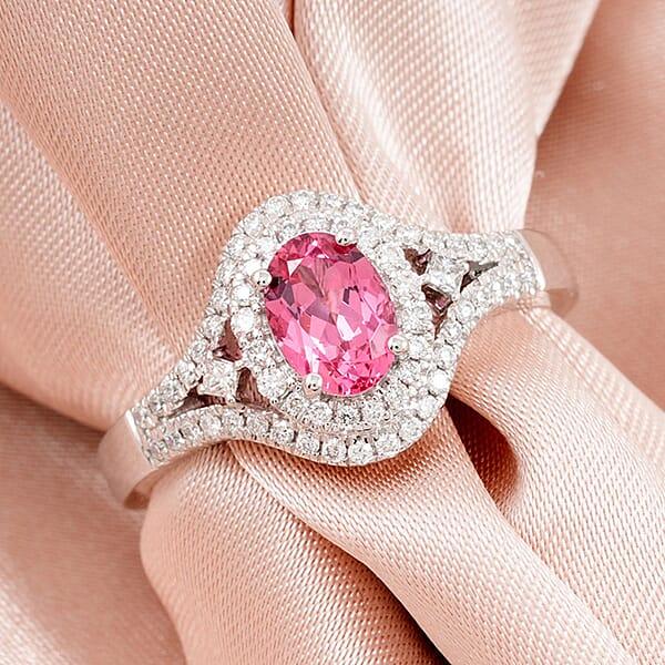 Certified & Appraised Rhapsody AAAA Mahenge Pink Spinel And E-F VS Diamond 1.30 Ctw Ring In 950 Platinum 6.94 Grams