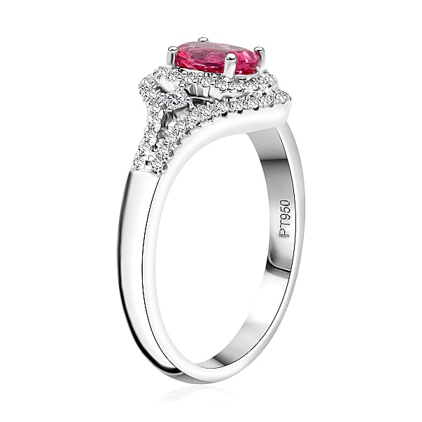 Certified & Appraised Rhapsody AAAA Mahenge Pink Spinel And E-F VS Diamond 1.30 Ctw Ring In 950 Platinum 6.94 Grams