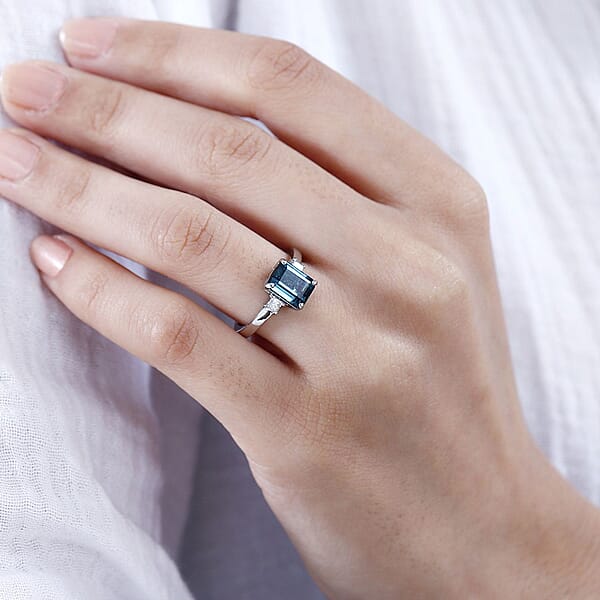 Certified & Appraised Rhapsody AAAA Monte Belo Indicolite And E-F VS Diamond 2.80 Ctw Ring In 950 Platinum 5.55 Grams