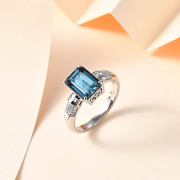 Certified & Appraised Rhapsody AAAA Monte Belo Indicolite And E-F VS Diamond 3.50 Ctw Ring In 950 Platinum 6.30 Grams