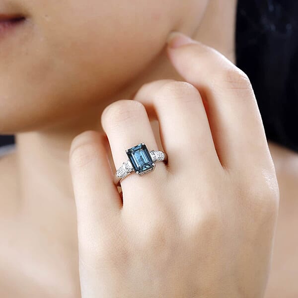 Certified & Appraised Rhapsody AAAA Monte Belo Indicolite And E-F VS Diamond 3.50 Ctw Ring In 950 Platinum 6.30 Grams