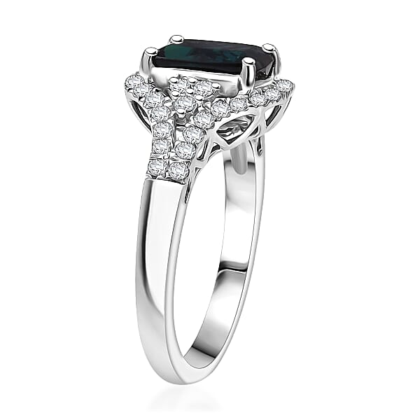 Certified & Appraised Rhapsody AAAA Monte Belo Indicolite And Diamond E-F VS 2.34 Ctw Ring In 950 Platinum 6.50 Grams