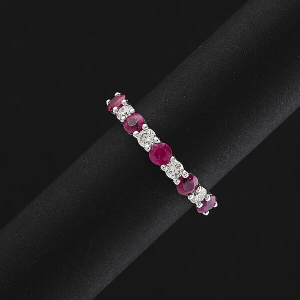 Certified & Appraised Rhapsody AAAA Montepuez Ruby And E-F VS Diamond 1.05 Ctw Ring In 950 Platinum 4.16 Grams